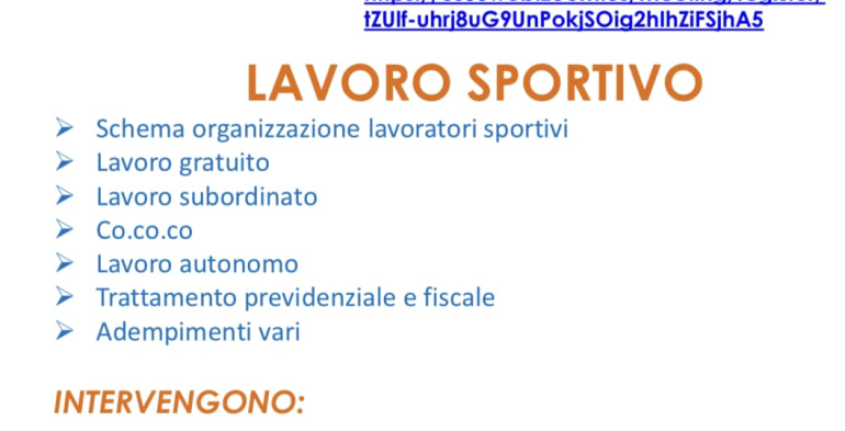 lavoro sportivo