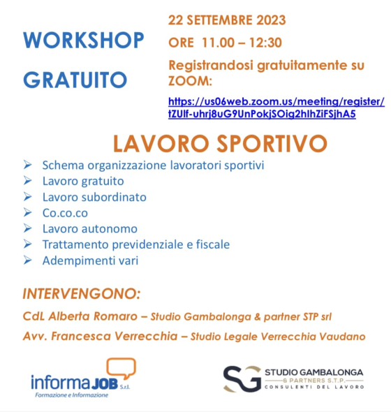 lavoro sportivo